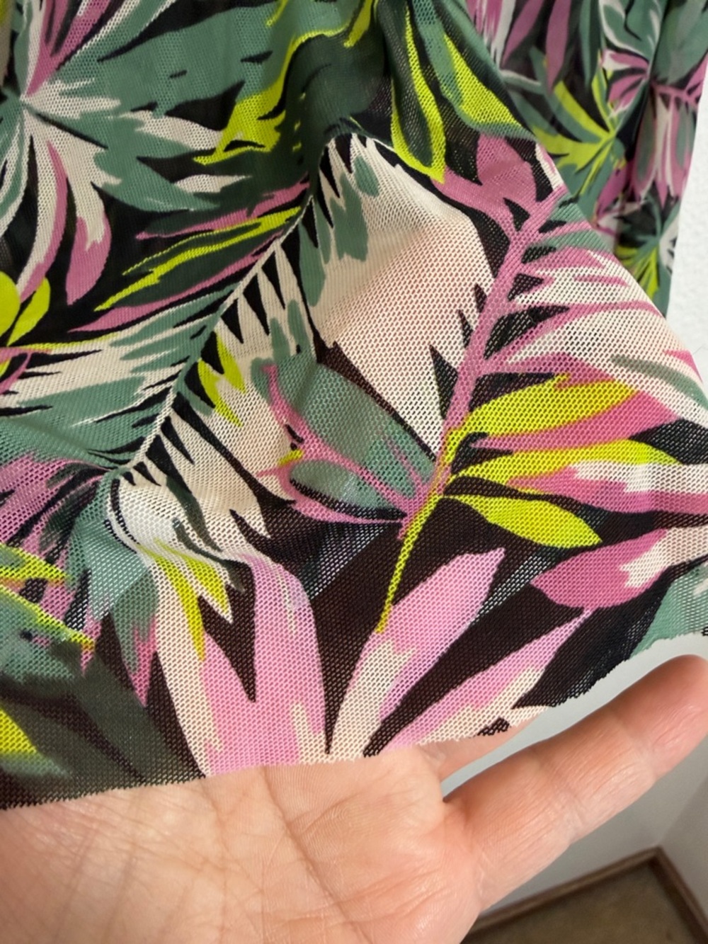 NWT Kona Sol Tropical Leaf Print Plus Size Swim Tankini Top - Picture 6 of 13